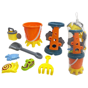 Set di giocattoli da spiaggia con secchiello, paletta e stampi, 7 pezzi, per il divertimento dei bambini all'aperto - Product Image 2