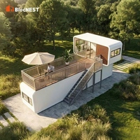 Villa modulaire de haute qualité en forme de cabane, hôtel, maison, matériaux haute résistance