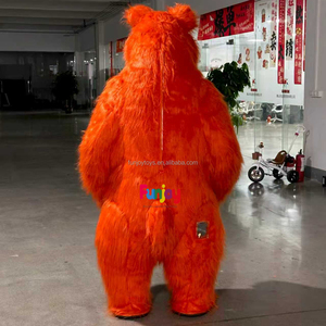 Costume da Mascotte <span class=keywords><strong>Orso</strong></span> Gonfiabile Arancione per Adulti con Design Peloso, Disponibile in 2,2m/2,6m/3m per Eventi Anime e Spettacoli - Product Image 3