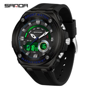 SANDA 3190 Hot Digital Men's Fashion Business Watch Quartz Dual Display Water Resistant 5BAR Silicone Band Stop Watch 2026 - Product Image 2