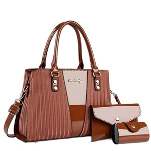Three Piece <b>Bag</b> Set Glossy Leather Big Size Everyday <b>Shoulder</b> Crossbody <b>Bag</b> Casual Stylish Women's Spring 2026 Polyester Lining - Product Image 1