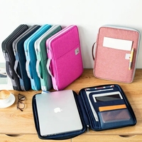 Porte-documents A4 étanche avec fermeture éclair couverture en PVC 60 Pages intérieures couverture rigide organisateur de bureau pour iPad stylo cahiers sacs de voyage