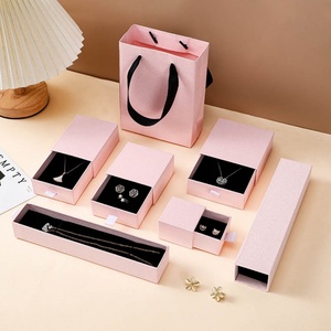 Wholesale Customized Logo Square Cardboard Paper Drawer Box Eco-Friendly <b>Packaging</b> for Jewelry Rings Earrings and Necklaces - Product Image 5