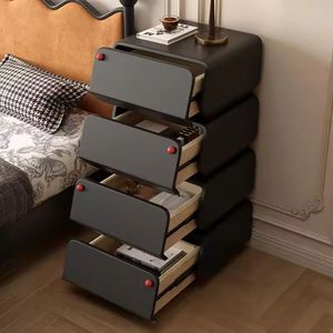 Современный прикроватный шкаф в стиле середины века из массива дерева, ретро-черный, идеальное решение для хранения, креативный приставной столик для дивана, роскошный - Product Image 2