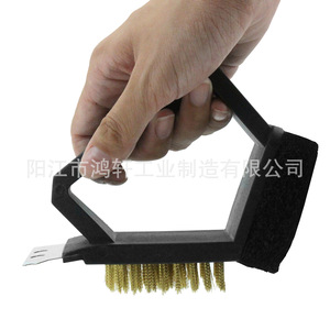 Brosse de nettoyage pour barbecue avec poils en fil de cuivre 15x10x10cm pour grille de barbecue et cuisson au barbecue - Product Image 4