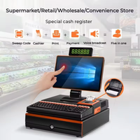 Terminal de point de vente Windows, caisse enregistreuse, imprimante, tiroir-caisse, lecteur de codes-barres, garantie 1 an, supermarché, épicerie, vente au détail, Intel