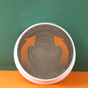 Compass Circular Griffoir pour chat en carton ondulé remplaçable, résistant aux griffures, avec nid pour chat en plastique, ensemble pour chat - Product Image 6