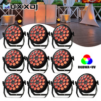 Muxxdj Slim Led Par RGBWA+UV 6in1 DMX512 18*18W Projecteur Par Plat pour DJ, Discothèque, Bar, Fête, Scène, Activé par le Son