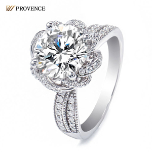 2 Carat D Color VVS 9*9mm Moissanite Diamond Ring Fashion Jewelry Rings Real Solid 18k <b>White</b> Gold Ring Round CLASSIC Women Ring - Product Image 1