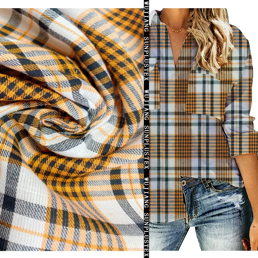 Sunplustex – tissu 100% coton C40s 100g/m2 teint à carreaux pour chemise et robe