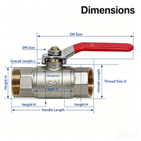 Vanne à boisseau sphérique en laiton filetée 1/2''-2'' à pression sous vide, vannes d'angle de contrôle forgées OEM pour eau haute température avec joint PTFE