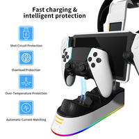 Console d'écouteurs de jeu de stockage de support de lumière RVB compatible avec le portail PS