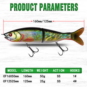 Oem gros gibier d'eau salée en plastique mer basse leurres en gros multi articulé swimbait wobbler de pêche leurre - Product Image 5