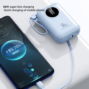 2025 New Small Portable Charger 10000Mah Li-Polymer Battery Power Bank With LED Display 20W Fast <b>Charging</b> Built-In 2 Cables - Product Image 2