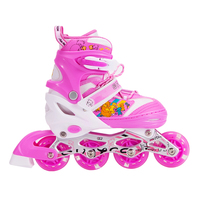 Roues lumineuses de fitness pour enfants, patins en ligne réglables, patins à roulettes confortables, 4 roues, patins à roulettes clignotants