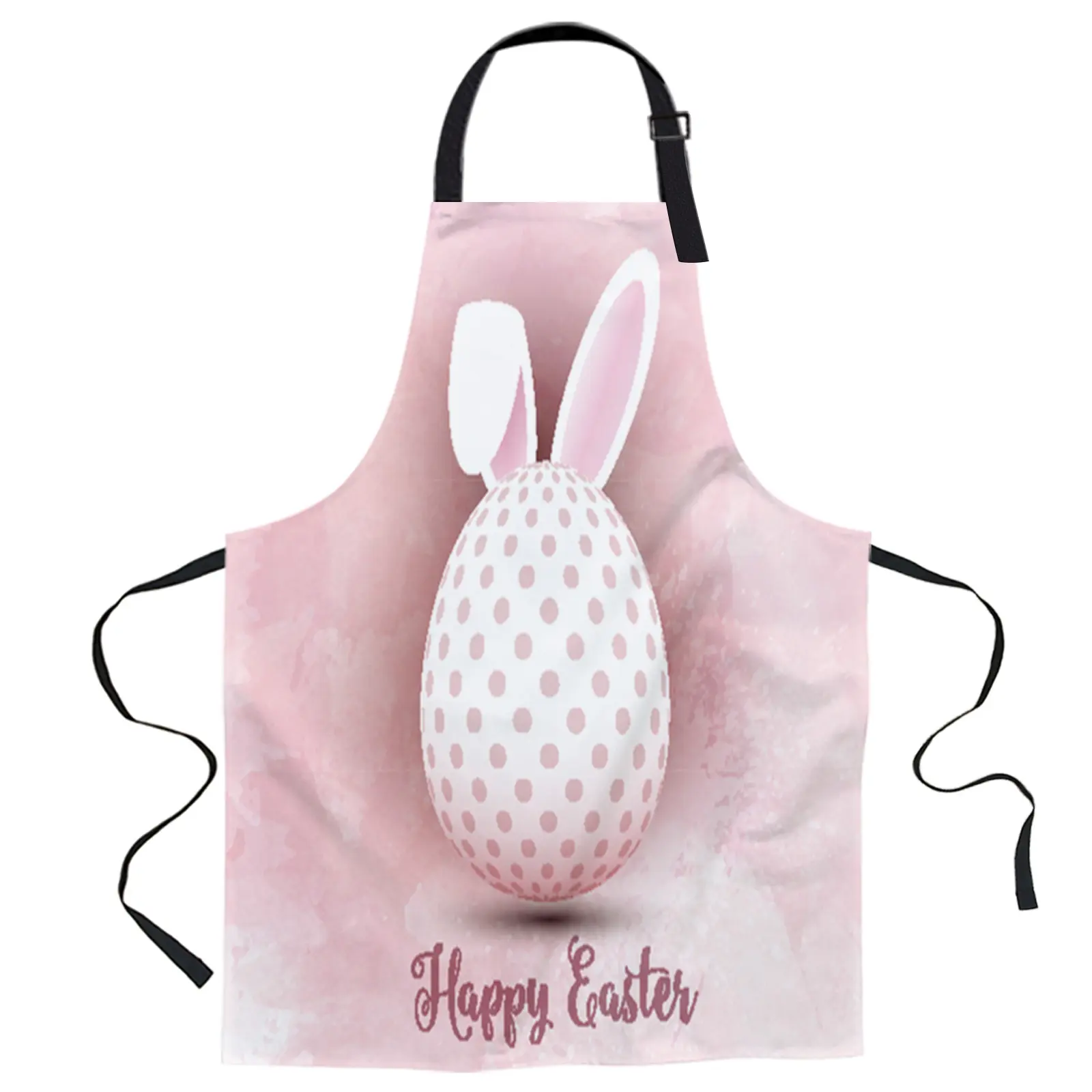 Happy Easter Day Polka Dot Bunte Eier Cartoon Bunny verstellbare Hals schürzen zum Kochen Gartenarbeit