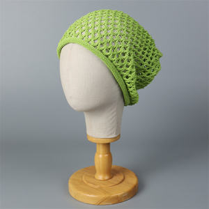 Mode 2025 unisexe main Crochet béret bonnet chapeau dentelle femmes tricoté casquette respirant couleur unie crâne casquette Cloche été chapeaux - Product Image 3