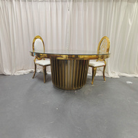 Mesa de Comedor Redonda Moderna y Duradera de Acero Inoxidable para Bodas, Hoteles, Banquetes y Restaurantes