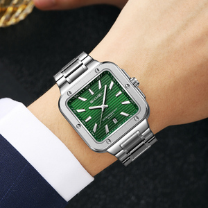 Montre de luxe texturée à mouvement quartz, étanche, pour homme, style business, bracelet en acier inoxydable, logo personnalisé, Relojes - Product Image 3