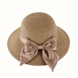 2023 Hot Sale Bow Fisherman Bucket Hats Female Spring Floppy Outing Sunscreen Visor Beach <b>Sun</b> Summer Straw Hat - Product Image 1