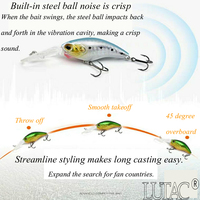 LUTAC Leurres de pêche Long Casting Flottant Crank Bait ABS Plastic Laser Coating Skin Double VMC Treble Hook Hard Baits 55mm/11g