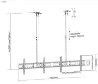 Supports de plafond classiques réglables en hauteur TCM-009, plaque de plafond inclinable, poteau télescopique, bouton facile à saisir, supports de plafond pour téléviseur mural