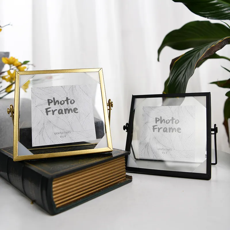 Metal Photo Frames Modern Concise Use Glass Cover Frames Metal Art Picture Photo Frames
