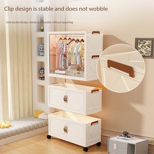 Armario de Almacenamiento Plegable para Dormitorio, Armario de Fácil Instalación, Armario para Juguetes y Ropa de Niños, Organizador de Armario Multicapa para Bebés - Product Image 4