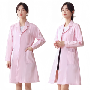 Bata Blanca de Veterinario, Ropa de Médico de Manga Larga, Tejido de Sarga Grueso y Transpirable, Colores Personalizables, Unisex, para Hospitales de Belleza - Product Image 2