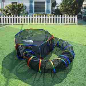 Pop up Outdoor Rainbow Cat Enclosures Playground Outside Portable Cat <b>Tent</b> Circle Playpen Tunnel for Kitty and <b>Small</b> Animals - Product Image 4