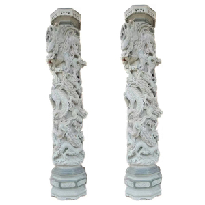 Hot bán tùy chỉnh kích thước vườn ngoài trời <span class=keywords><strong>Granite</strong></span> tự nhiên khắc rồng lớn trụ cột và cột điêu khắc - Product Image 1