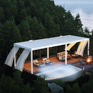 Pergola moderne en aluminium avec revêtement en poudre, homologuée CE, avec supports <span class=keywords><strong>4x4</strong></span>, dimensions personnalisables - Product Image 6