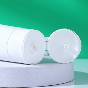 White Facial Cleanser <b>Squeeze</b> <b>Bottle</b> 100ml With Flip Cap Regular Size Cosmetic Packaging For Facial Cleansing Products - Product Image 2