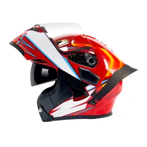 Casco moto intelligente per il commercio all'ingrosso nero bianco XXL cinese OEM Shell imballaggio viso pz plastica colore doppio supporto sicurezza ABS