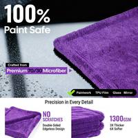 Serviette de séchage de voiture en microfibre à boucles torsadées, marque OEM, taille personnalisée, vente en gros, chiffon de nettoyage professionnel pour detailing