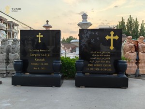 Современная черная гранитная статуя Ангела YUSHI, надгробная плита для кладбища, предназначенная для Momuments - Product Image 4