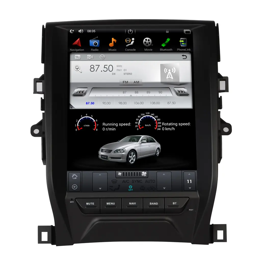12.3 pollici Android Wide Screen Car Video lettore Dvd Stereo Radio sistema di navigazione Gps Carplay per Toyota Highlander