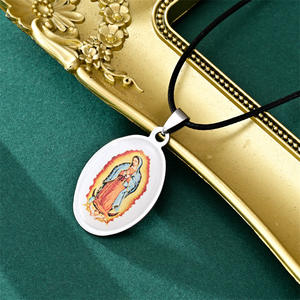 Collar de Cadena de Oro de Diseño de Joyería de Moda al por Mayor para Damas, Imagen de María y el Niño Jesús - Product Image 4