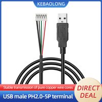 Kustomisasi kabel penghubung USB ke PH2.0 5P 2725-28 + 28 4-core + kabel data berpelindung kabel terminal kamera