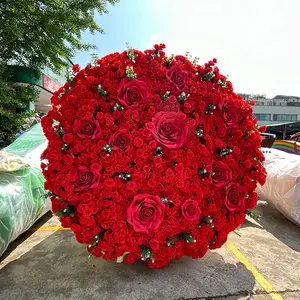 Thương mại ngoài trời thiết bị giải trí lớn mô phỏng trang trí hoa khổng lồ Ngày Valentine Mạng Đỏ bó hoa đạo cụ