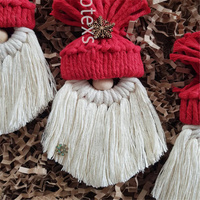 Ornement de gnome en macramé de haute qualité décor d'arbre de Noël boho gnome arbre suspendu cadeau de famille