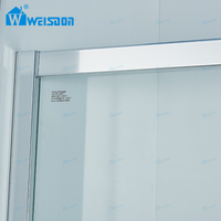 Weisdon Porte de douche coulissante en verre avec cadre en profilé d'aluminium de conception moderne et de luxe