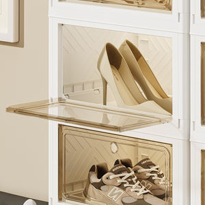 פלסטיק שקוף מתקפל בגודל יחיד ומזוגי נעליים לסלון סלון ומארגנים - Product Image 3