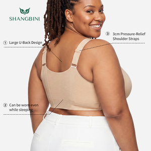 Reggiseno SHANGBINI a Costine <span class=keywords><strong>con</strong></span> <span class=keywords><strong>Apertura</strong></span> Frontale Senza Cuciture, Senza Ferretto, Facile da Indossare, Bralette <span class=keywords><strong>con</strong></span> Supporto Completo per Taglie Forti L-4XL - Product Image 3