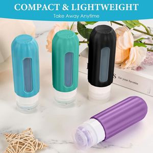 Kit de Artículos de Aseo a Prueba de Fugas con Logotipo Personalizado al por Mayor, Recargable, Juego de Botellas de Viaje de Silicona con Ventana Transparente - Product Image 4