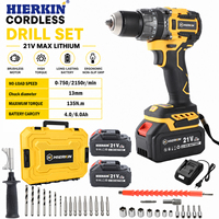 HIERKIN Accessoires d'outils électriques populaires, boîte à outils portable avec batterie, perceuse à ongles électrique, marteau perforateur électrique, ensembles d'outils
