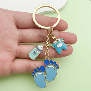 Porte-clés Bouteille de Bébé Rose et Bleue, Cadeau Commémoratif pour Parents, Mère et Père, Idéal pour Révélation du Sexe et Banquets de Bébé - Vente Flash - Product Image 5