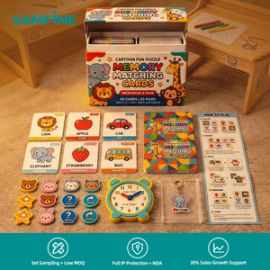 Papier d'art 350 g/m² certifié CPC, non toxique, coins arrondis, vernis brillant pour cartes de mémoire interactives parent-enfant - Product Image 1