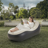 Chaise longue gonflable incurvée en PVC floqué, canapé inclinable portable pour salon, camping, parc