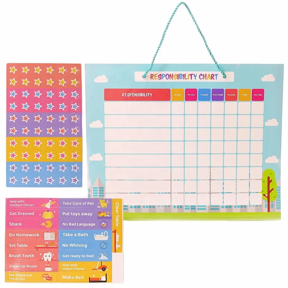 Bon comportement Routine planificateur quotidien corvée tableau responsabilité éducatif mur étoile tableau de récompense magnétique pour les enfants